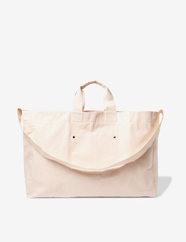 Leather-Trimmed Cotton-Canvas Tote Bag